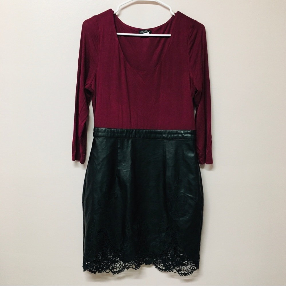 Venus Bodycon Burgundy Night Out Dress